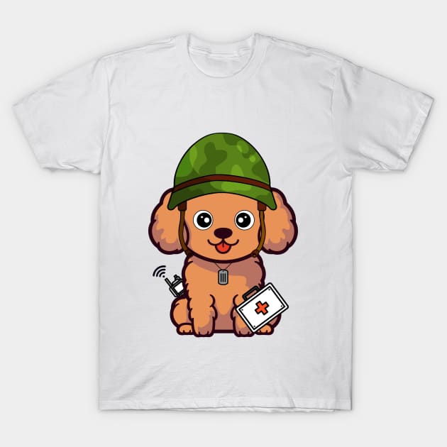 First aid military brown dog T-Shirt by Pet Station